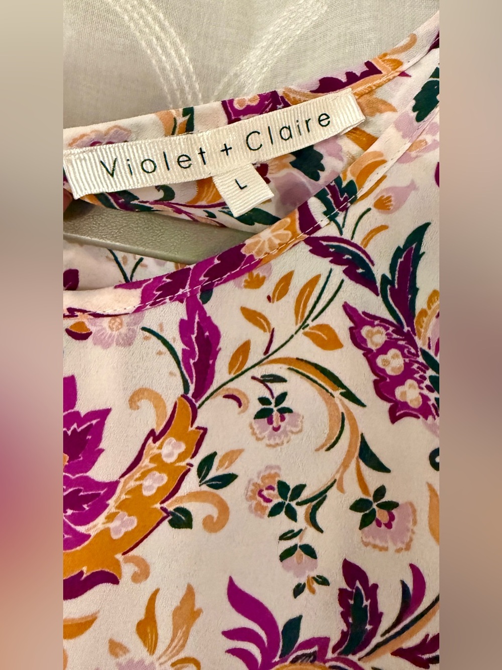 Violet + Claire Boho Paisley Medallion Sleeveless Tunic Top Blouse | Size Large - Picture 9 of 12